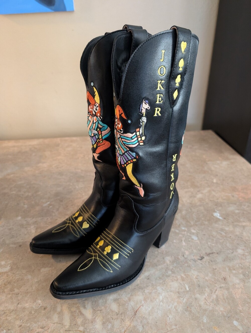 Dingo Joker Embroidered Western Leather Boots Women's Size 8.5 No Box - Picture 2 of 13